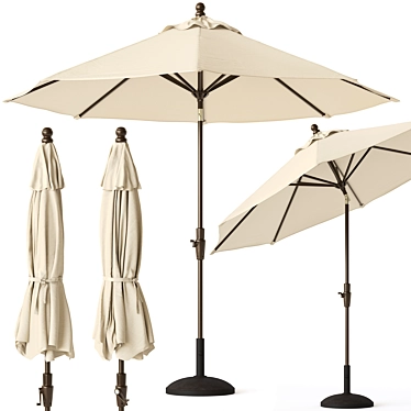 9ft Outdoor Patio Umbrella, Aluminum Frame 3D model image 1 