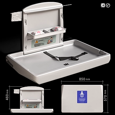 Foldable Baby Changing Station 3D model image 1 