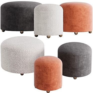 Customizable Marly Ottoman ModelRenderer 3D model image 1 