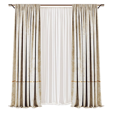 Modern Curtain Panel Design 3D model image 1 