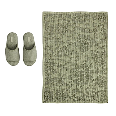 Zara Home Bath Mat & Slippers 3D model image 1 