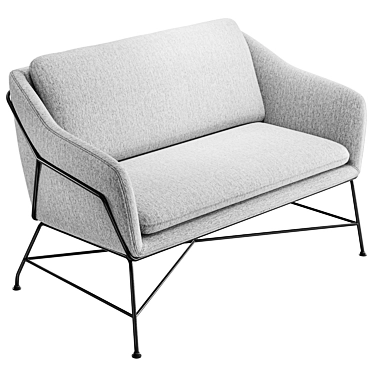 Turbo Smooth Sofa - Light Grey 3D model image 1 