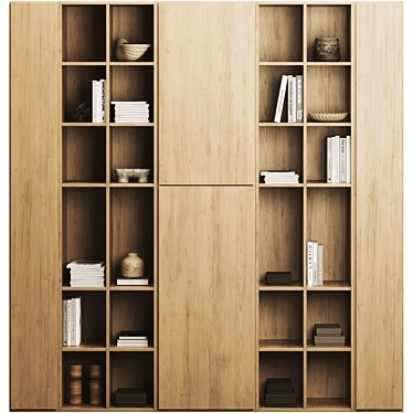 Modern Bookcase Furniture with UV Mapping 3D model image 1 