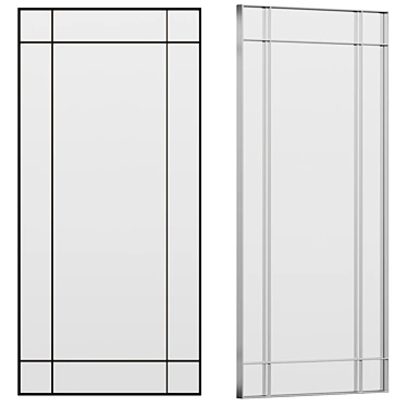 Modern Metal Frame Wall Mirror 3D model image 1 