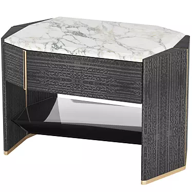 Elegant Algerone Marble Nightstand 3D model image 1 