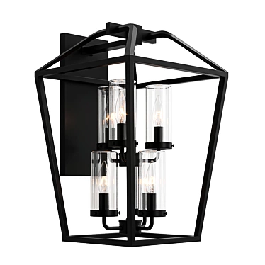  Bastille Outdoor Wall Sconce, Contemporary Design 3D model image 1 