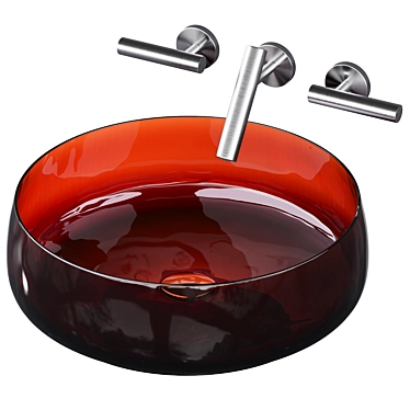 Modern Round Sink & Mixer 3D model image 1 