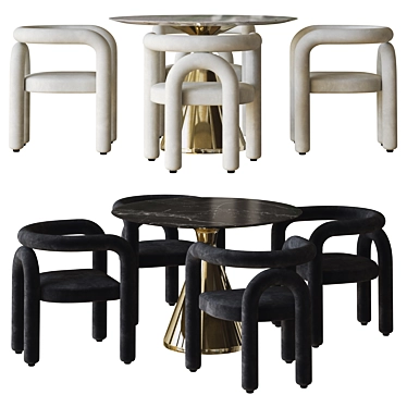 Acia Dining Set 3D Model 3D model image 1 