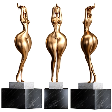 Elegant Home Decor Woman Sculpture 3D model image 1 