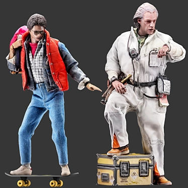 Time Travel Duo Figures Set 3D model image 1 