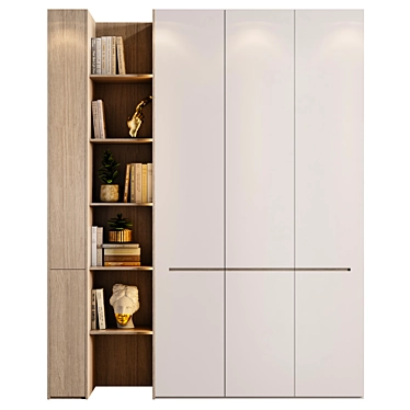 Sleek Wardrobe - 2 Shelves 3D model image 1 