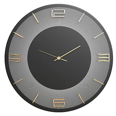 Modern Black Leonardo Wall Clock 3D model image 1 