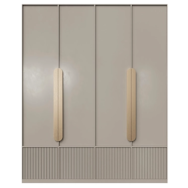 Modern Triple Door Wardrobe - 220x60x270 cm 3D model image 1 