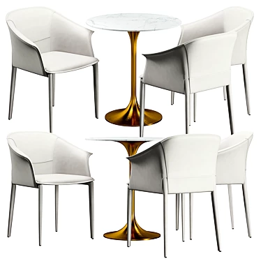 Modern Dining Chair & Table Set 3D model image 1 