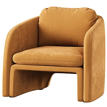 Warren Low Chair Suede Fabric 3D model image 1 