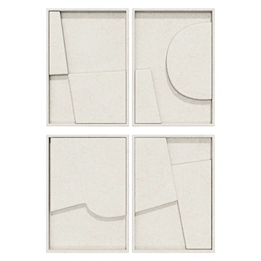 Sleek Wall Panel Quartet 3D model image 1 