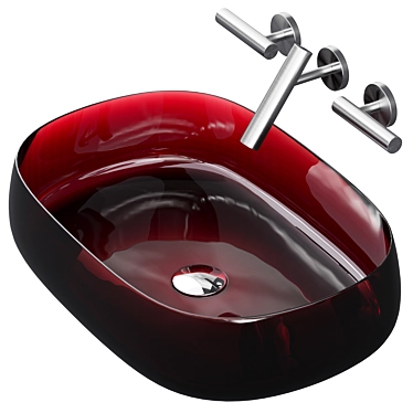 Modern Oval Sink & Faucet 3D model image 1 