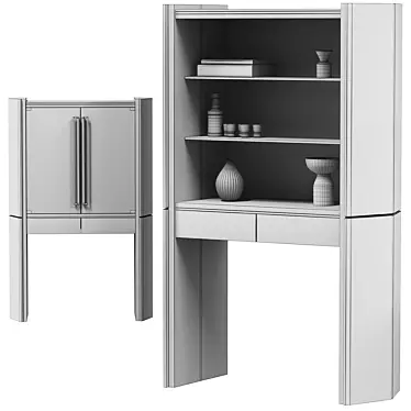 Elegant Luxxu Algerone Bar Cabinet 3D model image 1 