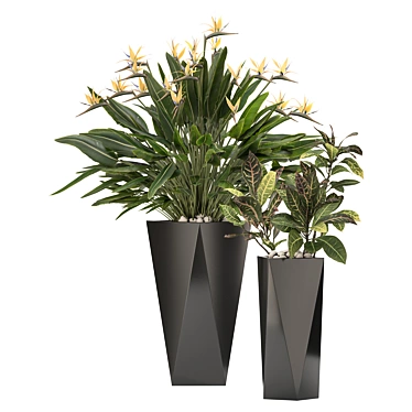  Contemporary Cement Outdoor Planters 3D model image 1 