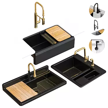 Kitchen Sink Set Polys: 779610 3D model image 1 