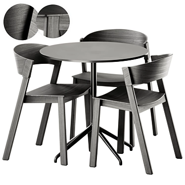 Modern Muuto Chair & Table 3D model image 1 