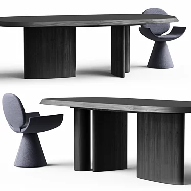 Customizable Padiglioni Table and Youpi Chair 3D model image 1 