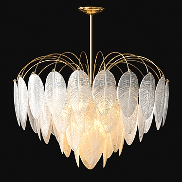 Feather Glass LED Pendant Chandelier 3D model image 1 