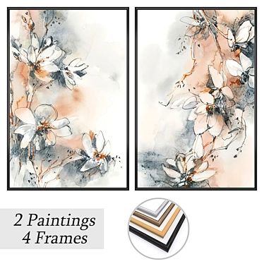 Artwork Set with Various Frames 3D model image 1 