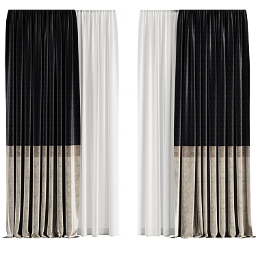 Modern Stylish Curtain Set M8 3D model image 1 