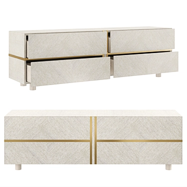 Baker Luxe Axton Credenza Cabinet 3D model image 1 