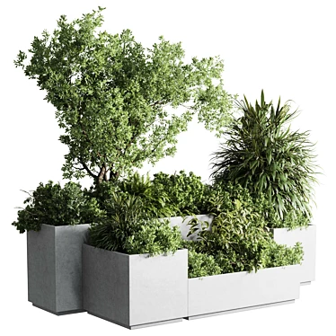 Urban Box Plants Stand Set 3D model image 1 