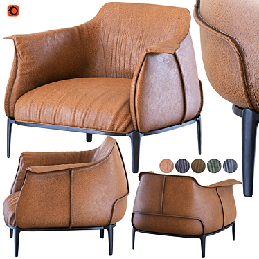 Luxurious ARCHIBALD LARGE Designer Armchair 3D model image 1 