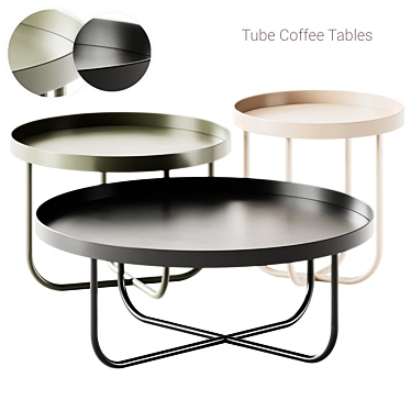 INNOVA Imbottiti Tube Coffee Tables: Modern Chic Sizes 3D model image 1 