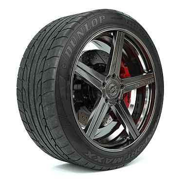 D2 Forged Rim & Dunlop Sport Maxx Kit 3D model image 1 