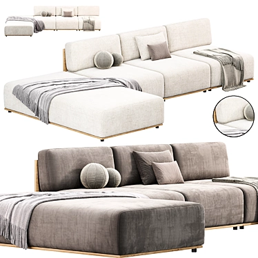 Meridiani Claud Open-Air Modular Sofa 3D model image 1 