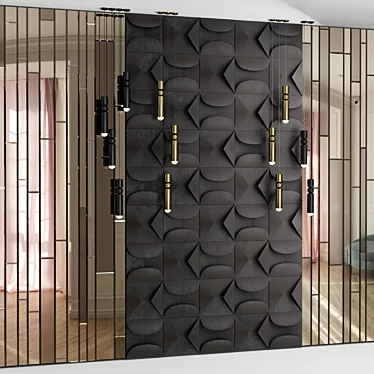 Versatile 3D Wall Panels & FULCRUM CHANDELIER 3D model image 1 