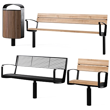 Urban Seating Ensemble by mmcite 3D model image 1 