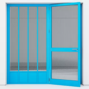 Sleek Aluminium Door Design 3D model image 1 