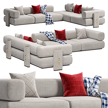 Stylish Modular Sofa | Mezzo Collection 3D model image 1 