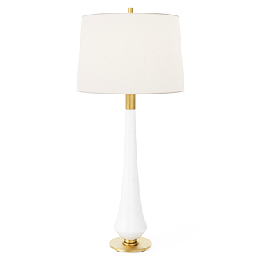 Elegant Stone and Brass Table Lamp 3D model image 1 