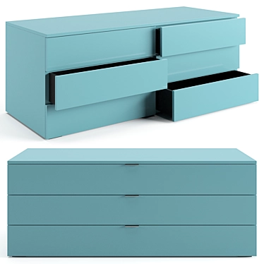 Stylish Night Chest Drawers Set 3D model image 1 