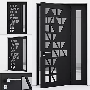  sleek and sturdy aluminium door 3D model image 1 