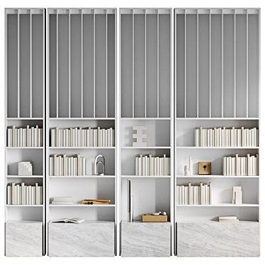 Modular White Display Shelf 3D model image 1 