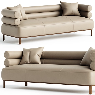 Luxurious Lucy Leather Sofa: Elegant Design 3D model image 1 