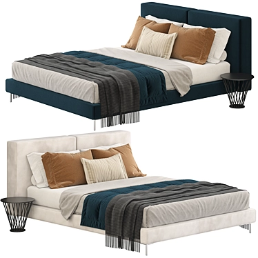 Sleek Lawton Bed Model 3D model image 1 