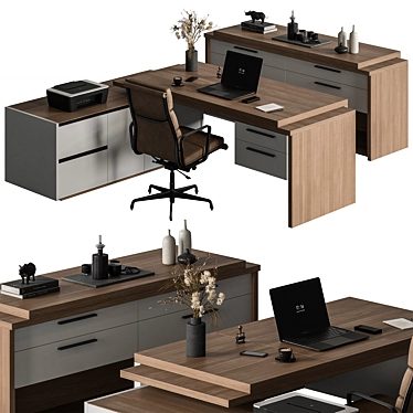 Executive Office Furniture Set 3D model image 1 