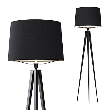 Modern Tripod Floor Lamp 3D model image 1 