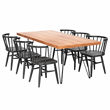 Modern Shaker Style Dining Set 3D model image 1 