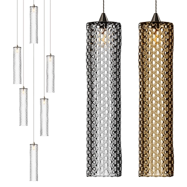 Sleek Glass Tube Pendant Light 3D model image 1 