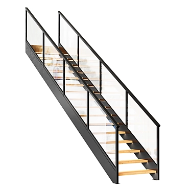 Modern Staircase Set 3D Model 3D model image 1 